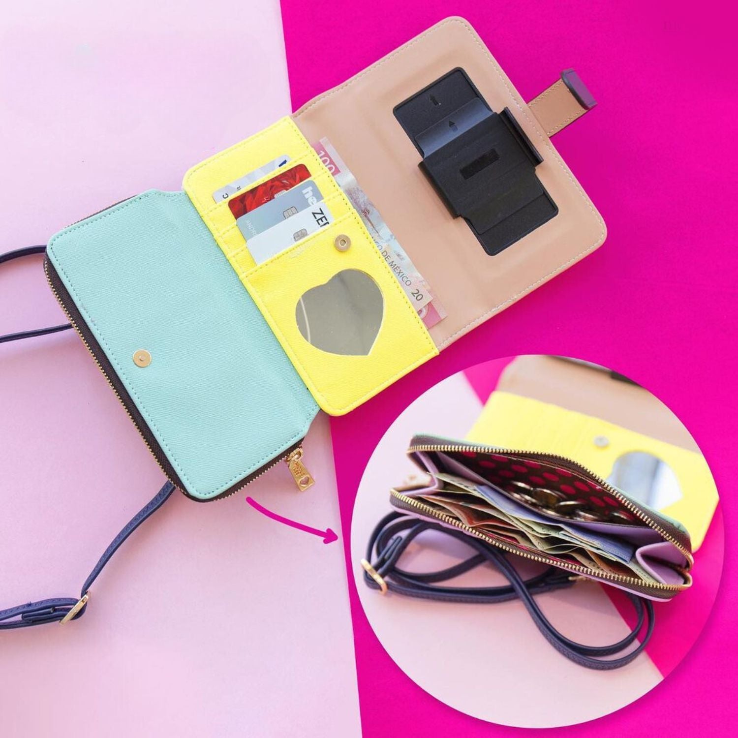 TRIFOLD PHONE CASE CROSSBODY WALLET