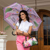 VIOLET BLOSSOM WIDE HANDBAG
