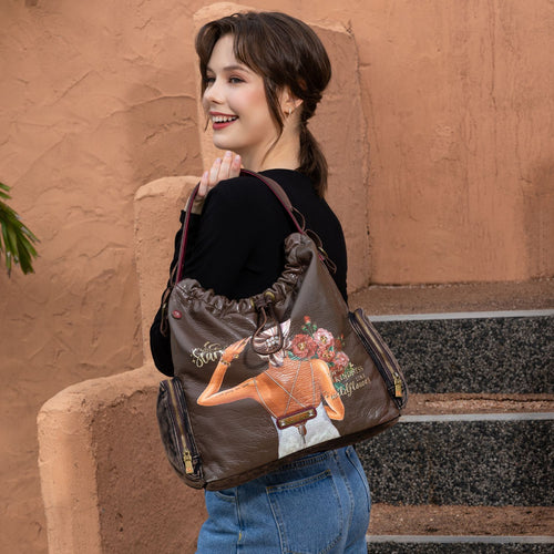 BLIND DATE DENIM DRAWSTRING BAG