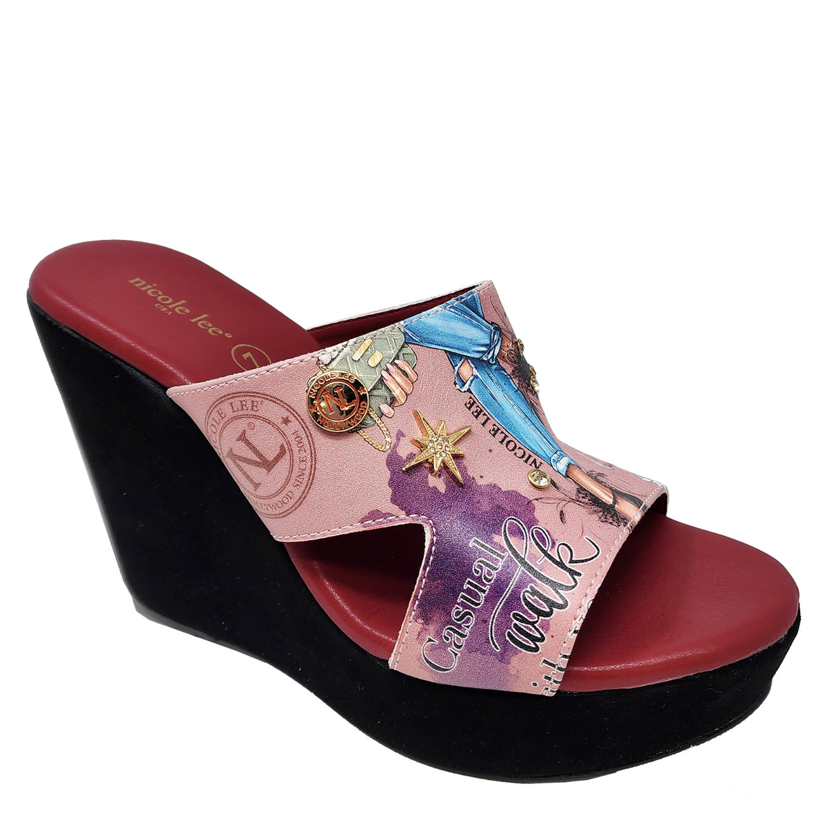 OUR CUTOUT WEDGE SANDALS IN OUR NICOLE LEE CASUAL WALK DESIGN.