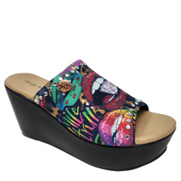 OUR NICOLE LEE CASUAL WEDGE SANDALS IN OUR ALL EMOTION DESIGN.