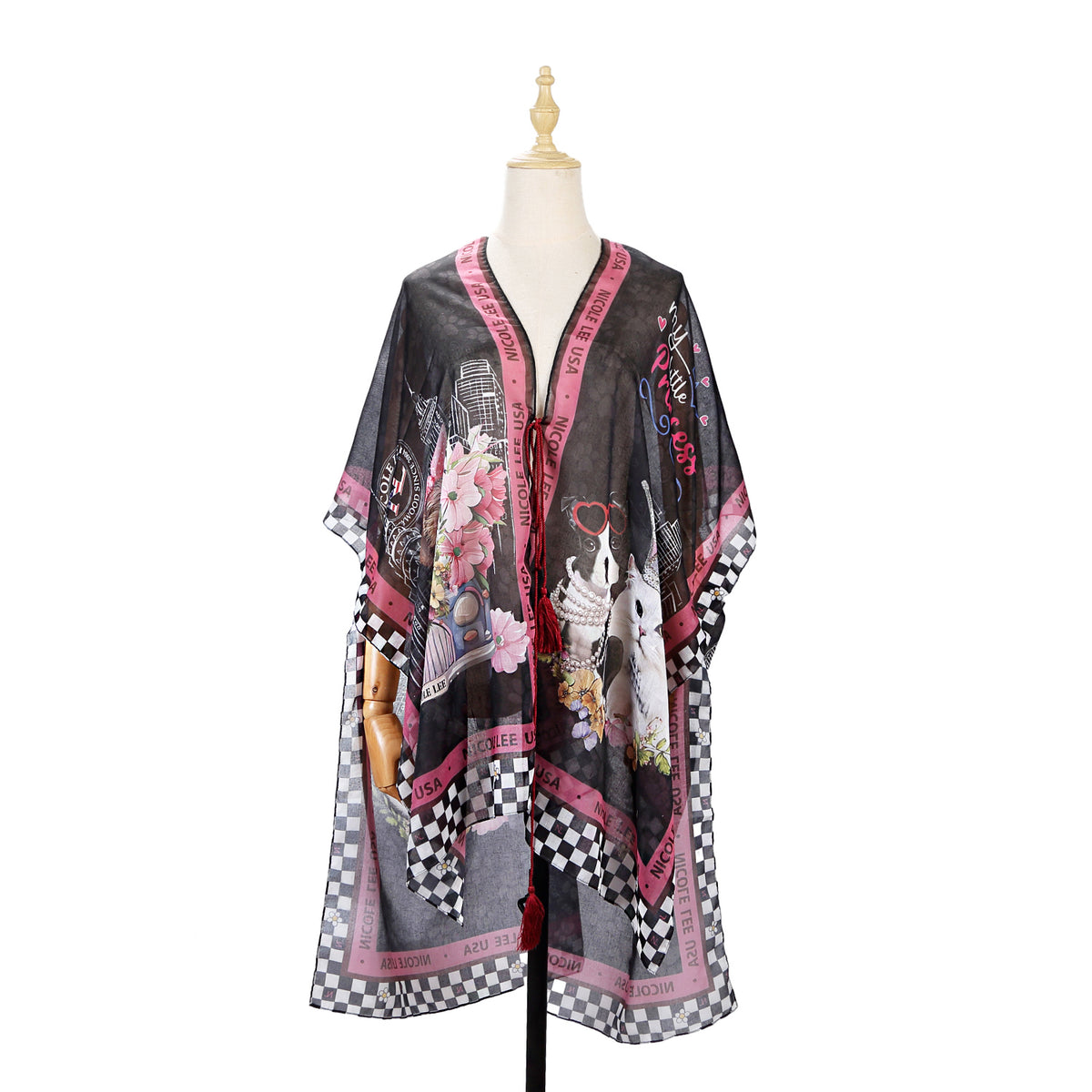 WHITE MANNEQUIN IN OUR NICOLE LEE KIMONO FAMILY YEARBOOK DESIGN