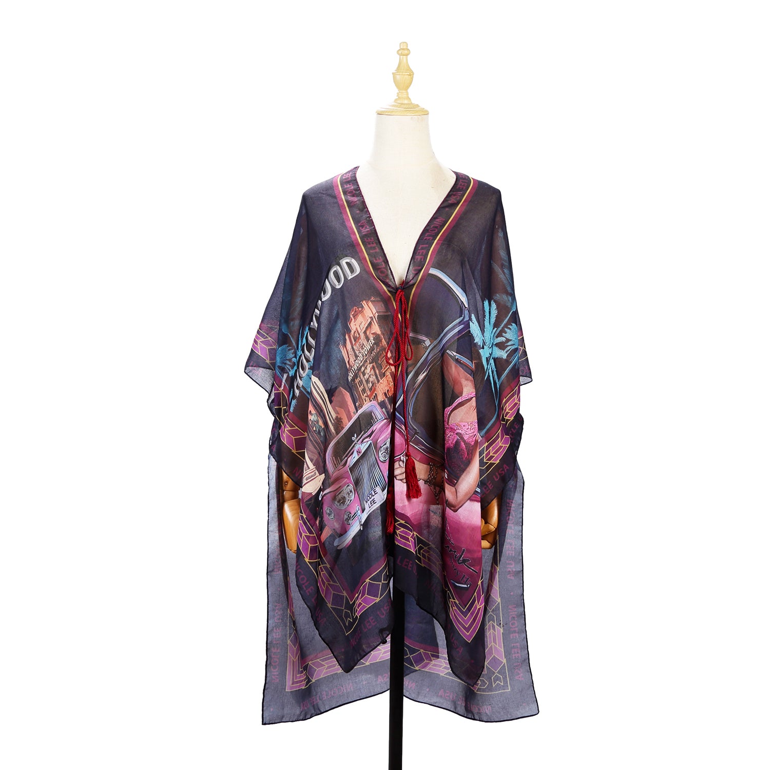 WHITE MANNEQUIN IN OUR NICOLE LEE KIMONO HOLLYWOOD DRIVE DESIGN