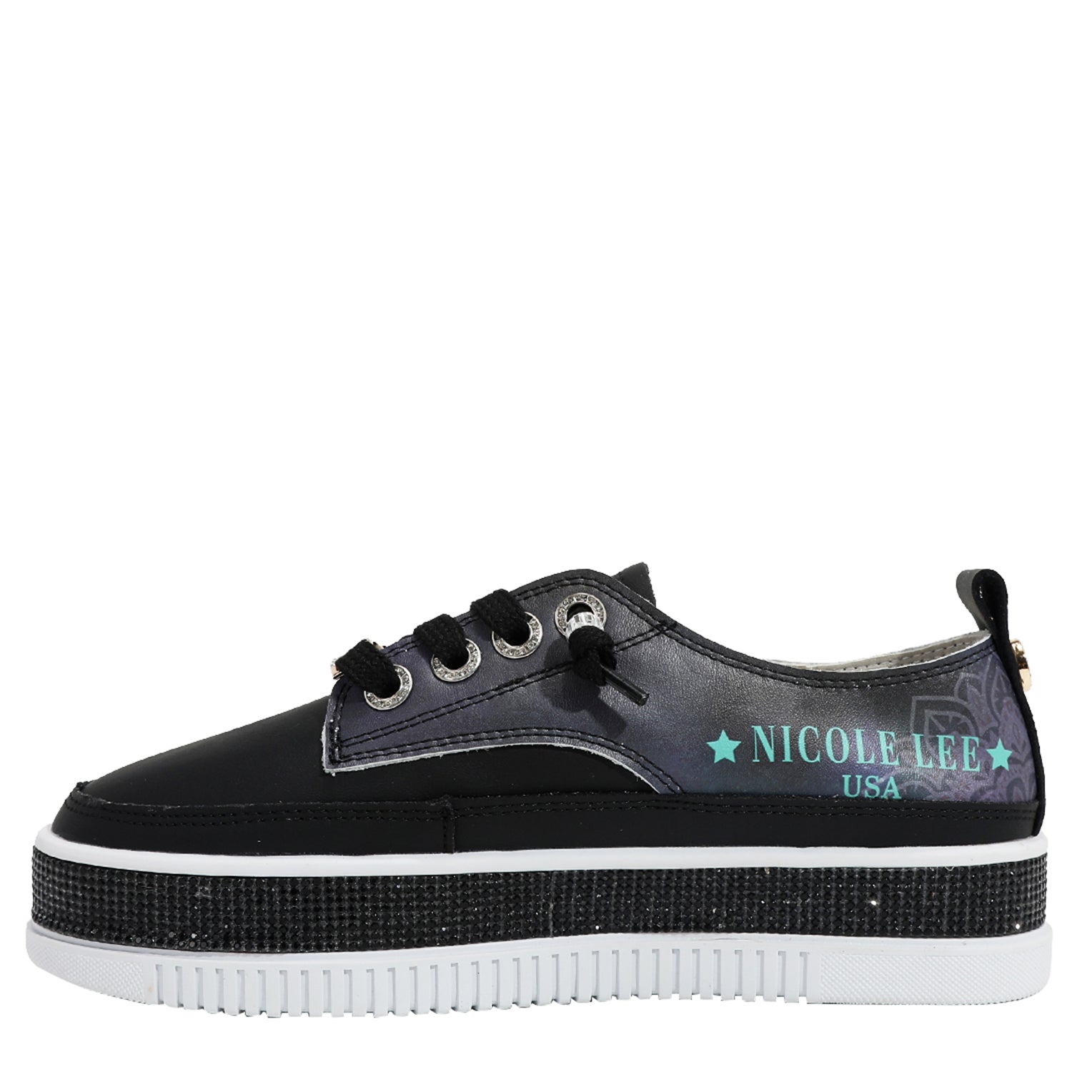 BLING PLATFORM LEATHER SNEAKER