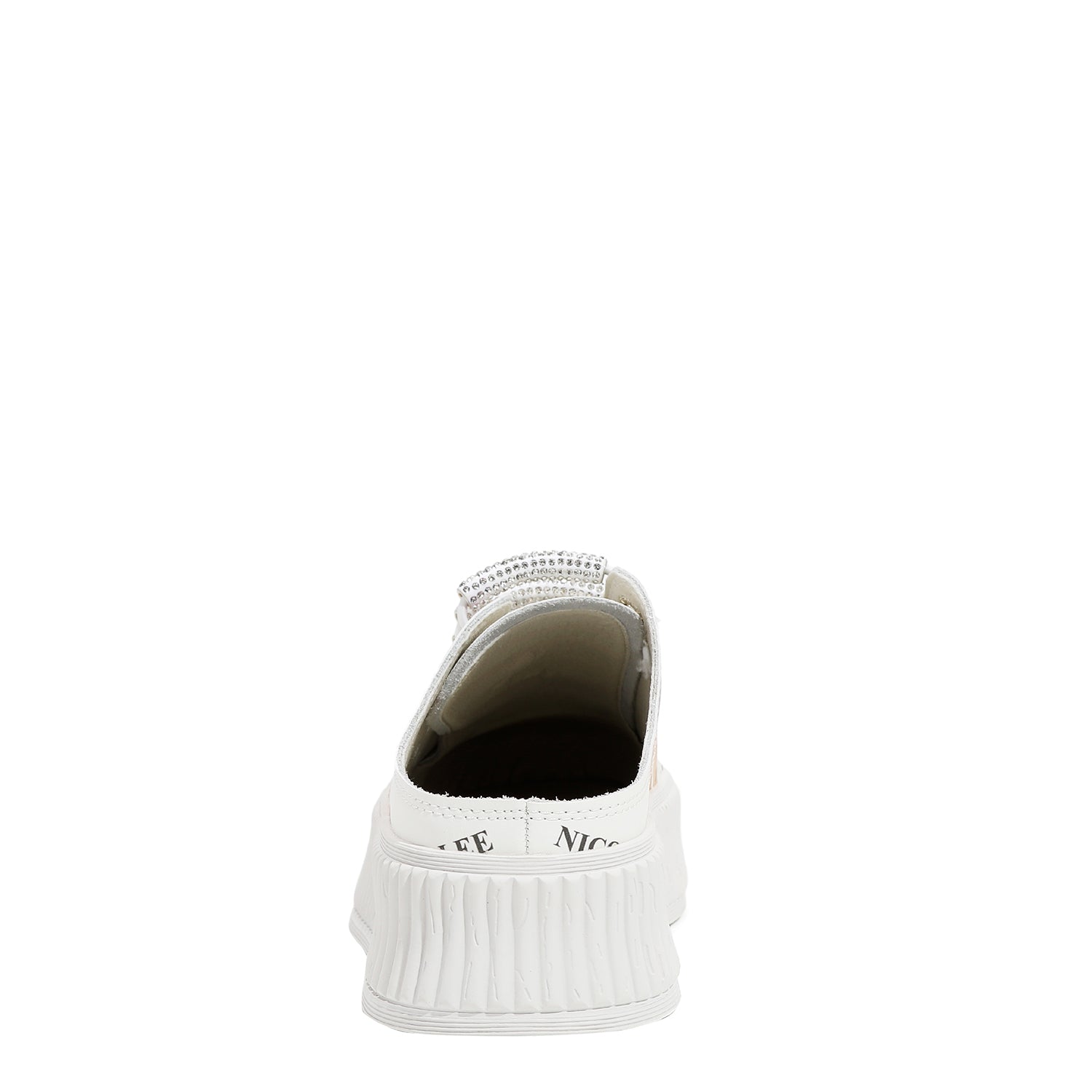 BACK OF OUR MULE PLATFORM SNEAKERS IN OUR NICOLE LEE NAIL POLISH DESIGN.