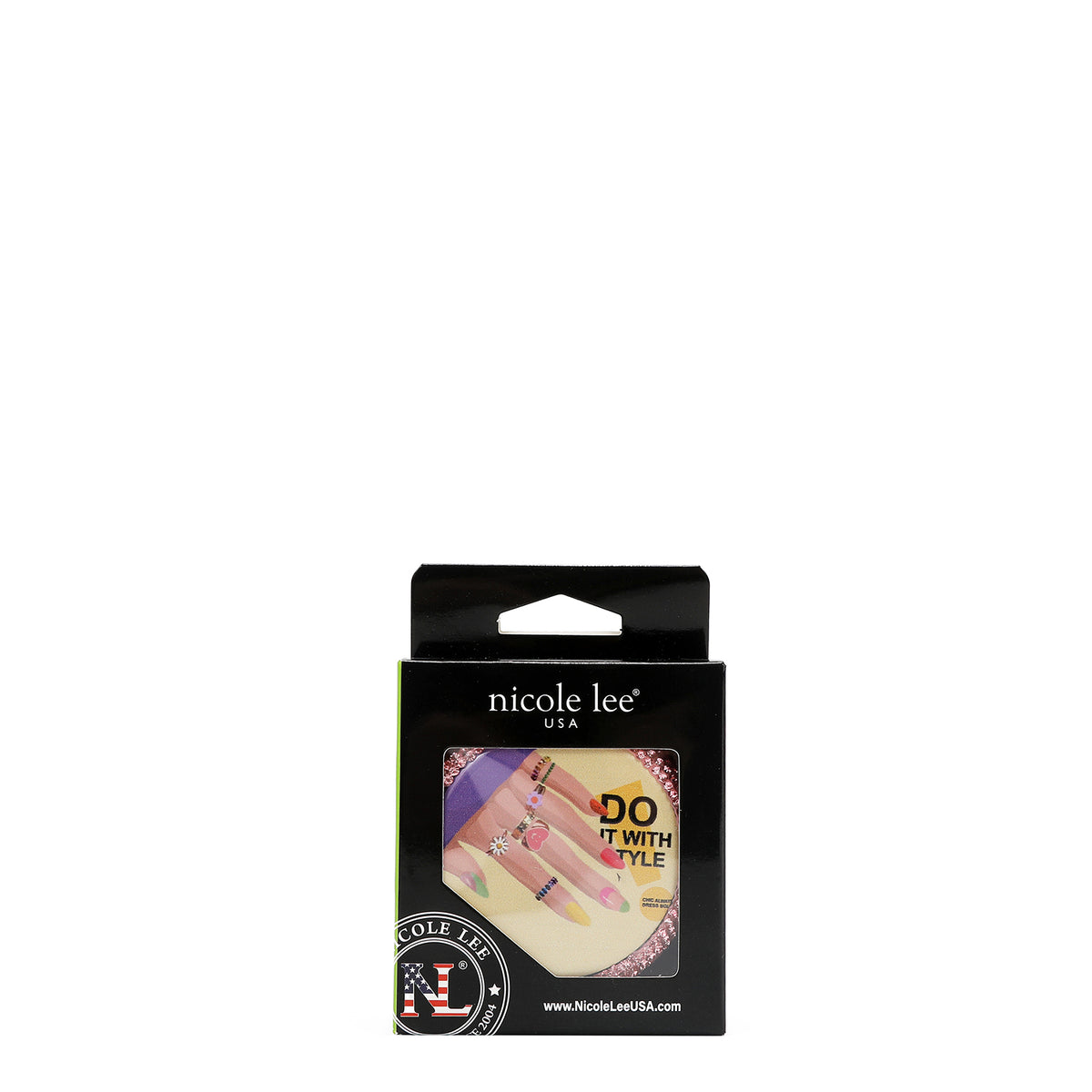 RHINESTONE COMPACT BRUSH MIRROR