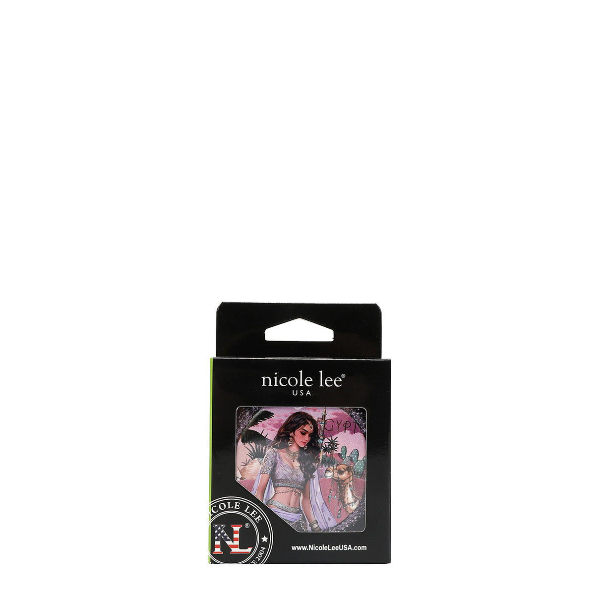 RHINESTONE COMPACT BRUSH MIRROR