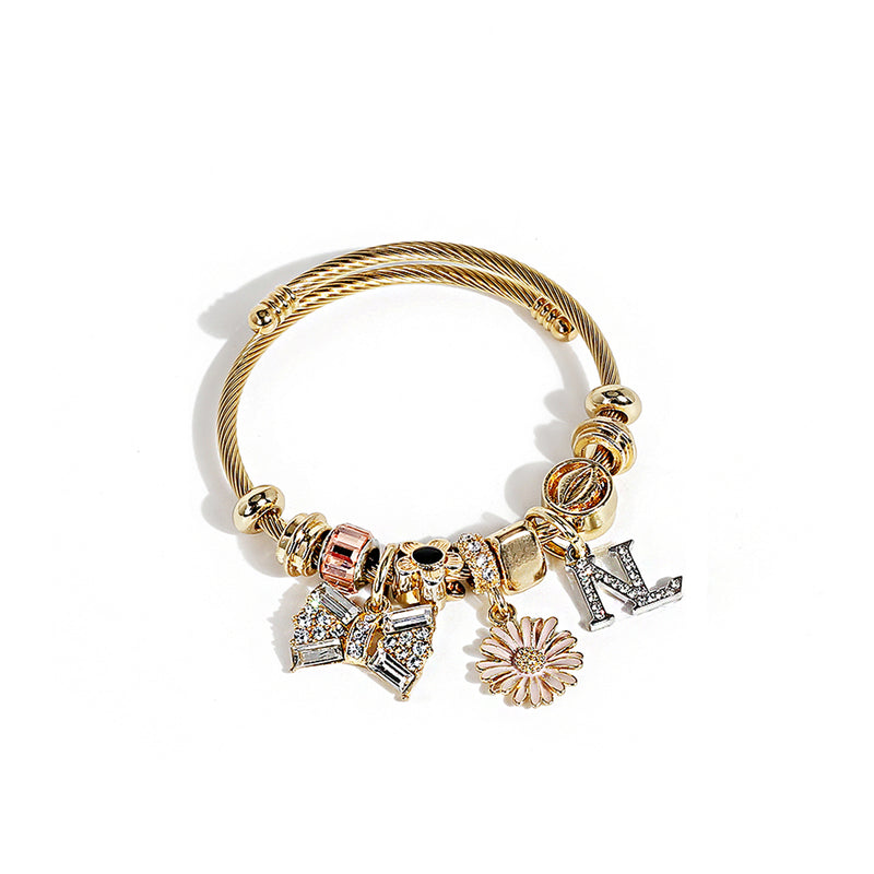 BOW GOLD CHARM BRACELET