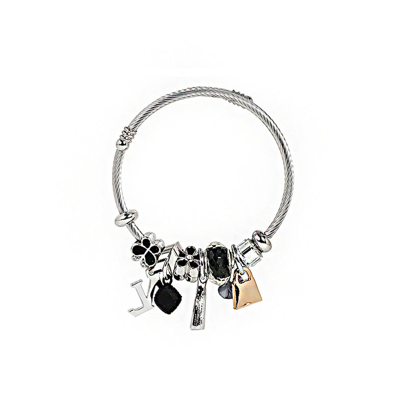 MONOCHROME SILVER CHARM BRACELET