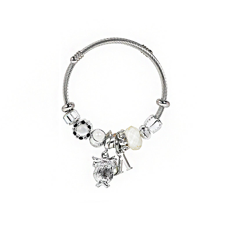 OWL SILVER CHARM BRACELET