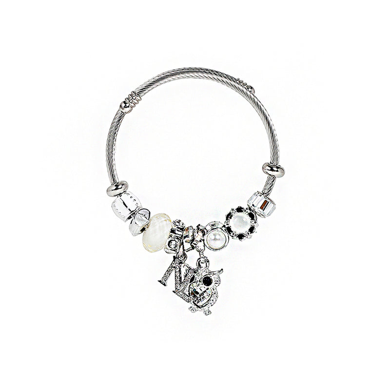 OWL SILVER CHARM BRACELET