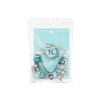 SILVER CHARM BRACELET LIGHT BLUE