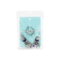 SILVER CHARM BRACELET BLUE