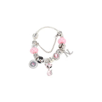 SILVER CHARM BRACELET PINK