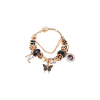 GOLD CHARM BRACELET BLACK