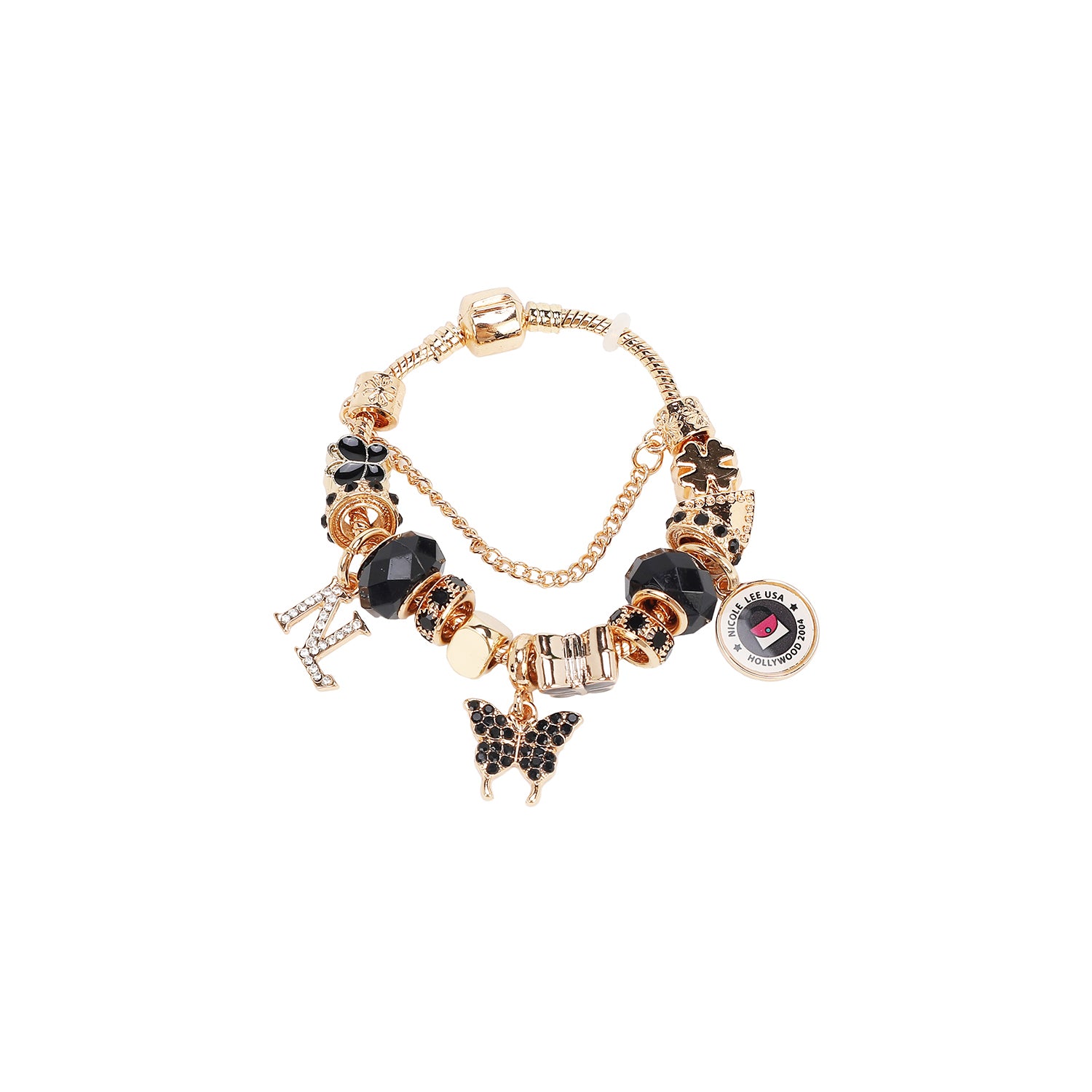GOLD CHARM BRACELET BLACK