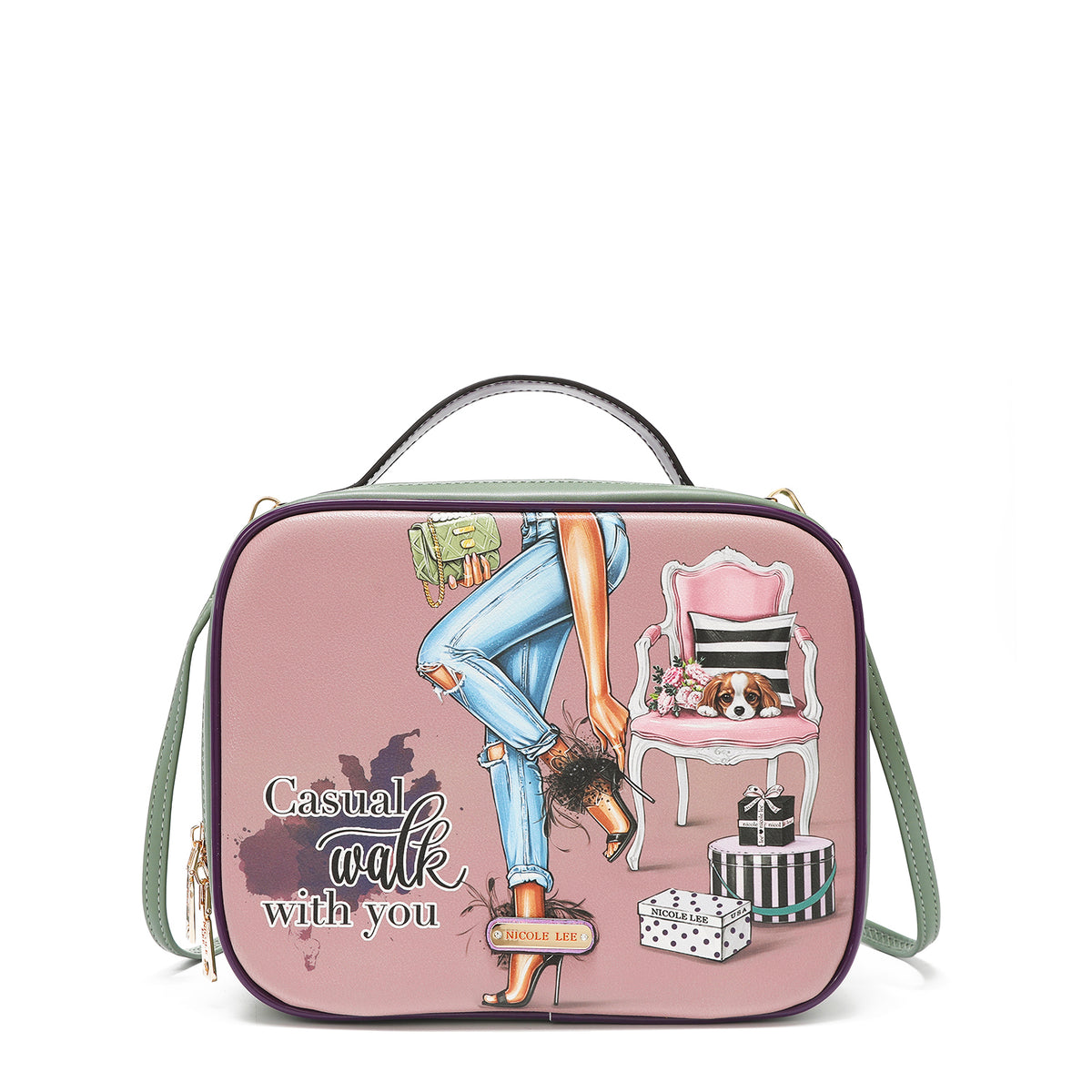 TRAVEL HANDBAG WITH POUCH SET