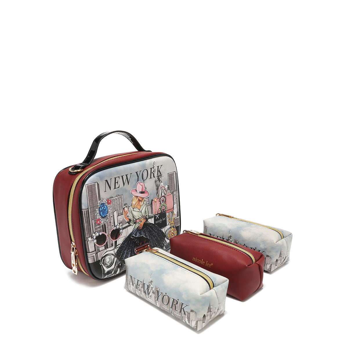 TRAVEL HANDBAG WITH POUCH SET