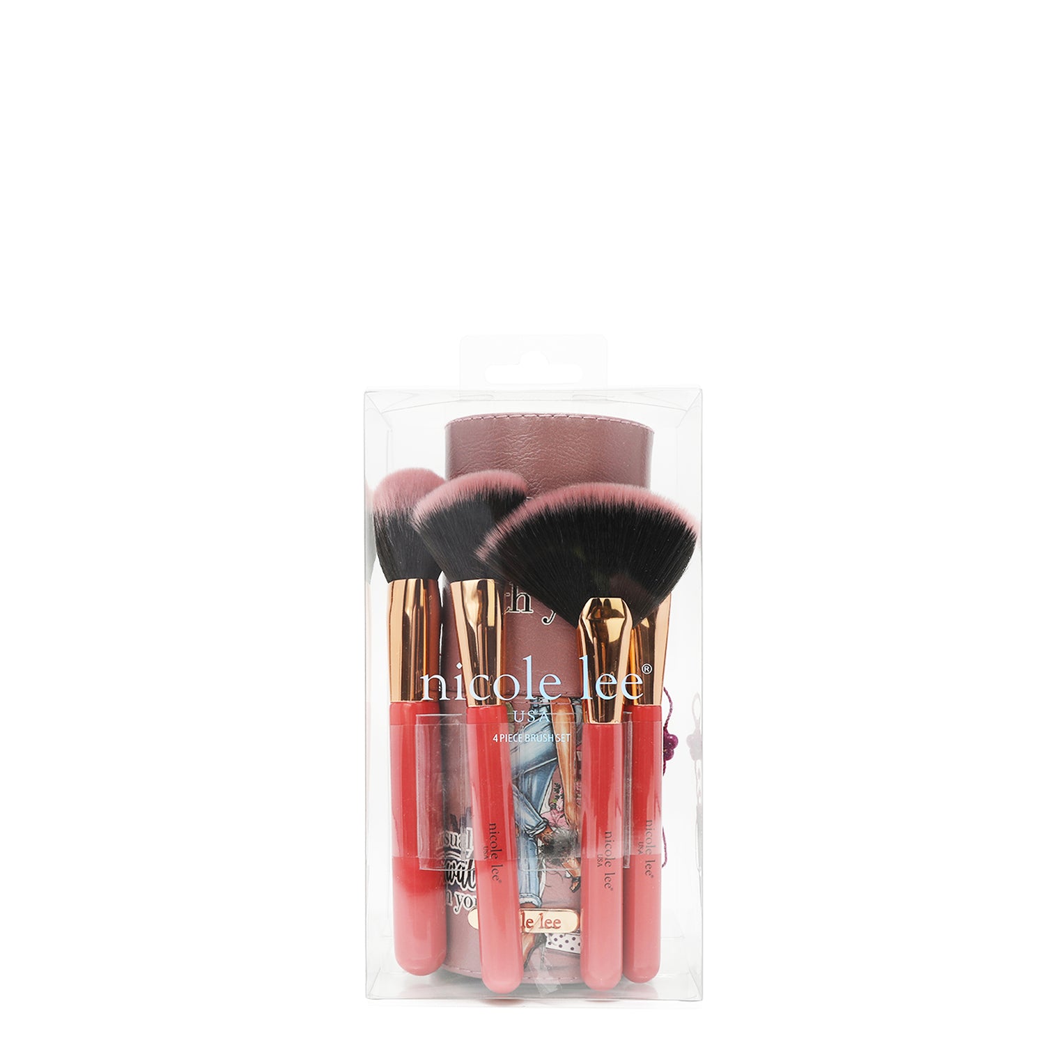 MACARIA MAKEUP CASE WITH 4 PIECE BRUSH SET
