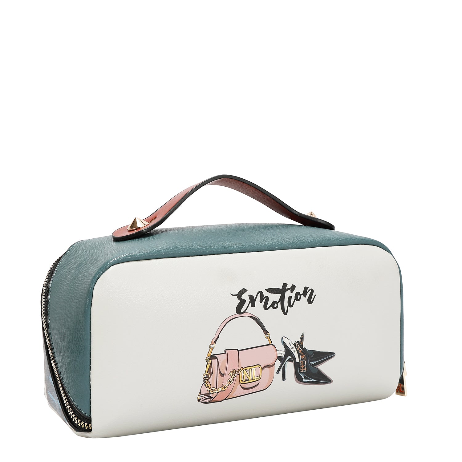 STRUCTURED TOP-HANDLE COSMETIC CASE