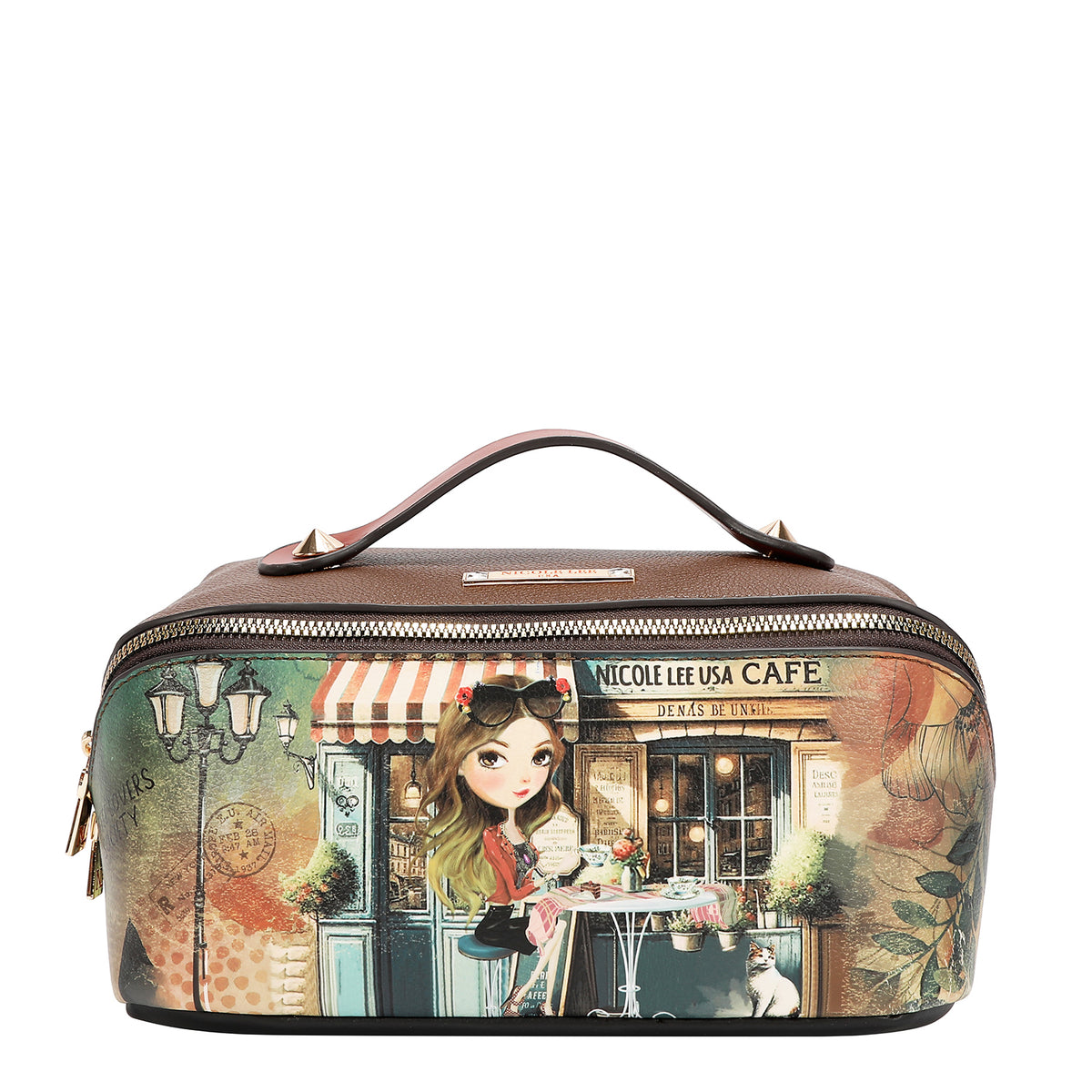 STRUCTURED TOP-HANDLE COSMETIC CASE