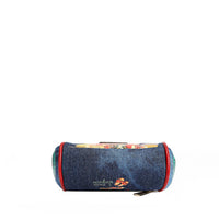 DENIM MINI KISS LOCK COIN PURSE WRISTLET