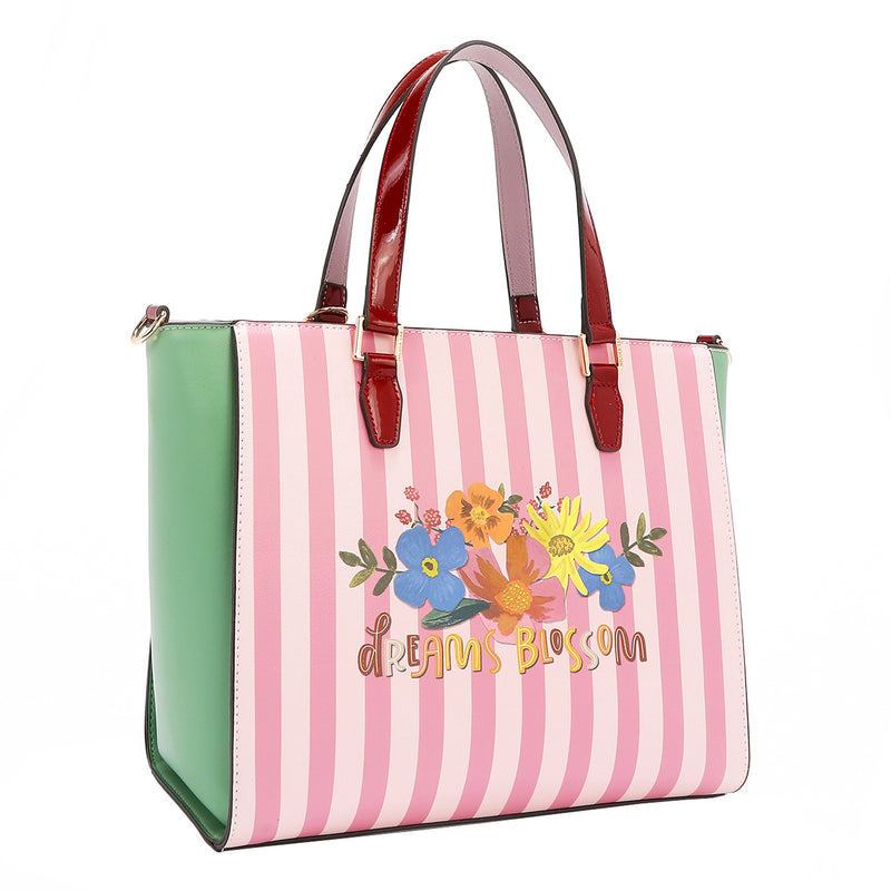 OUR NICOLE LEE TOTE BAG  IN DREAMS BLOSSOM BACK DESIGN.