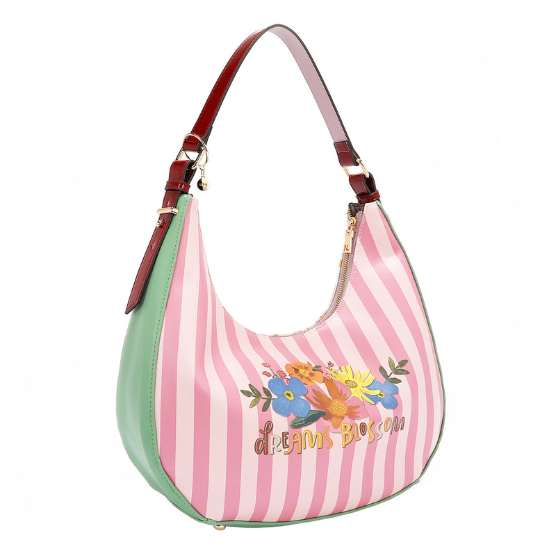 OUR NICOLE LEE HOBO HANDBAG IN DREAMS BLOSSOM BACK DESIGN.