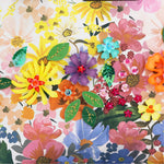 CLOSER LOOK TO THE FRONT OF DREAMS BLOSSOM SHOULDER BAG EMBELLISHED WITH RESIN FLOWERS , SEQUINS, BEADS AND APPLIQUES