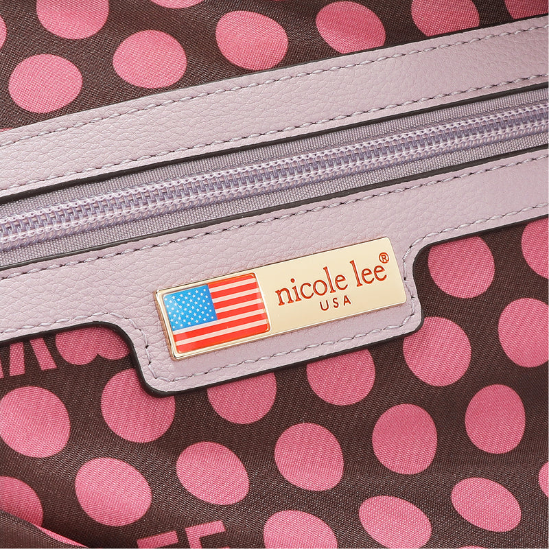 POCKET FROM THE INSIDE WITH THE NICOLE LEE PLAQUE