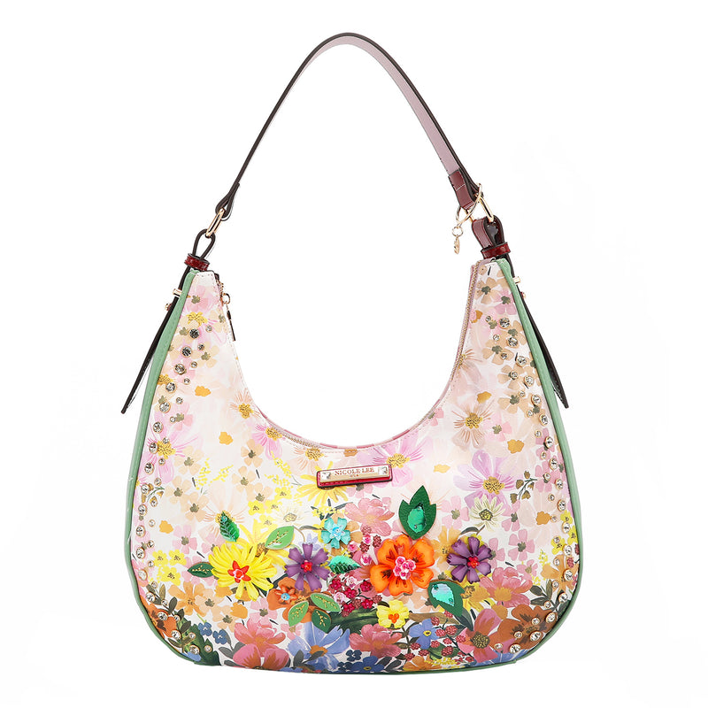 OUR NICOLE LEE HOBO HANDBAG IN DREAMS BLOSSOM DESIGN.