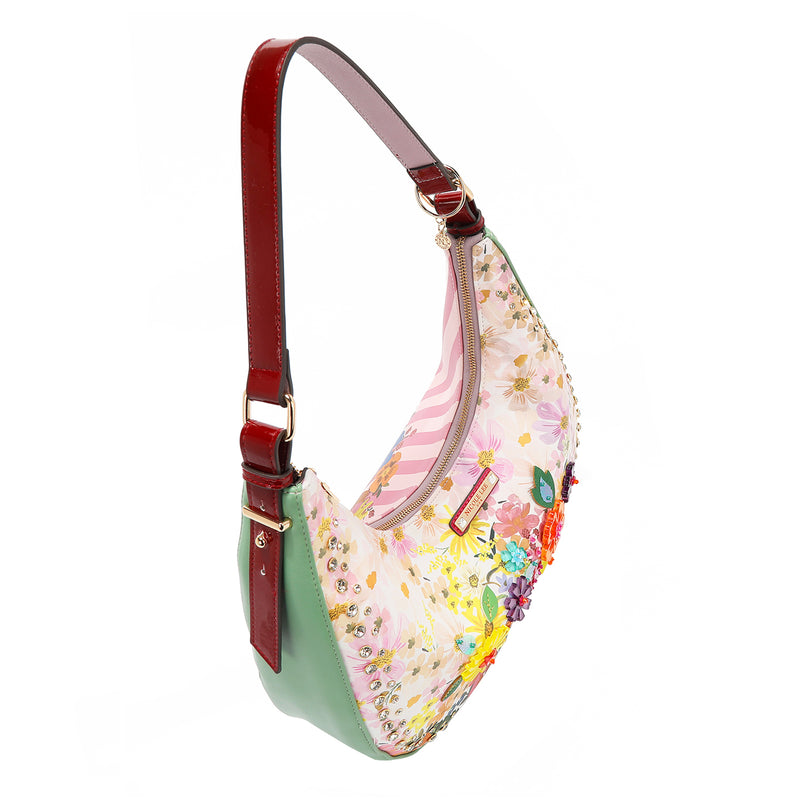 OUR NICOLE LEE HOBO HANDBAG IN DREAMS BLOSSOM DESIGN.