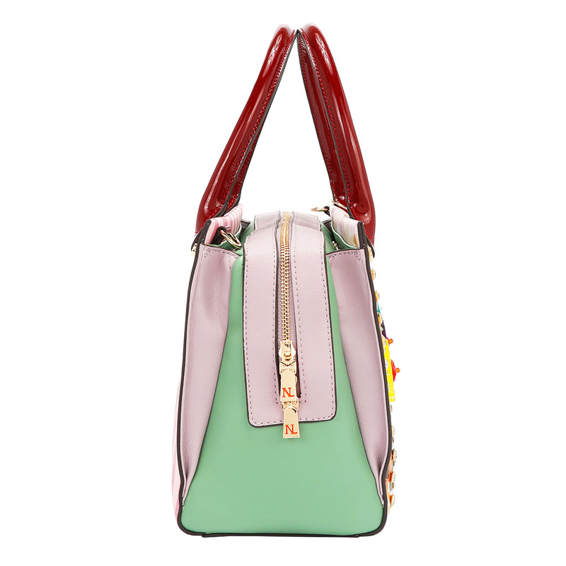 OUR NICOLE LEE SATCHEL IN DREAMS BLOSSOM DESIGN.
