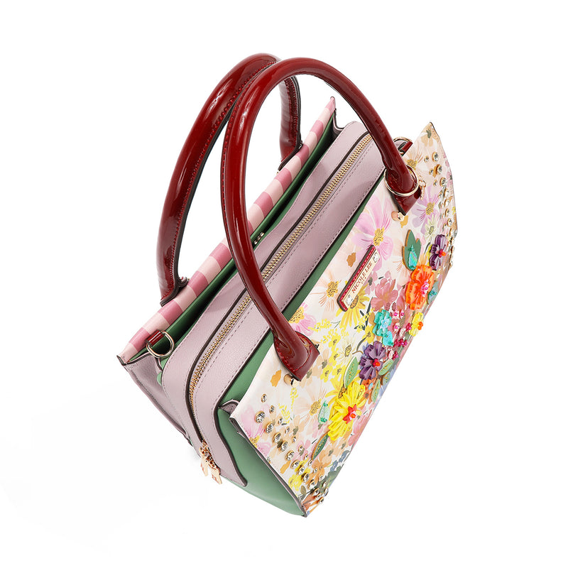OUR NICOLE LEE HANDBAG  IN DREAMS BLOSSOM DESIGN.