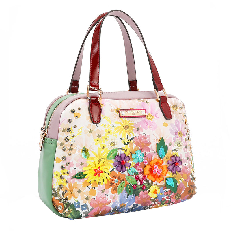 OUR NICOLE LEE HANDBAG  IN DREAMS BLOSSOM DESIGN.