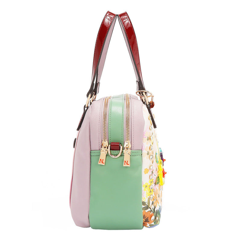 OUR NICOLE LEE HANDBAG  IN DREAMS BLOSSOM DESIGN.