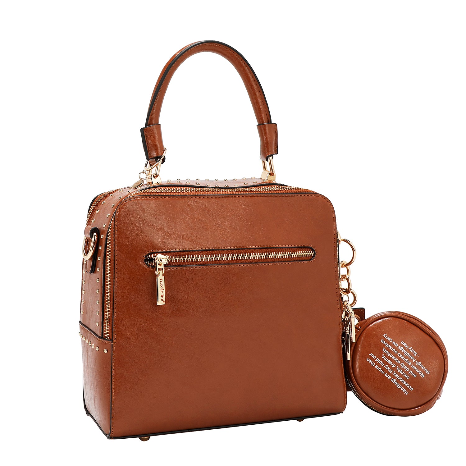 EMBOSSED LOGO SQUARE HANDBAG