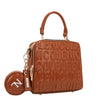 EMBOSSED LOGO SQUARE HANDBAG