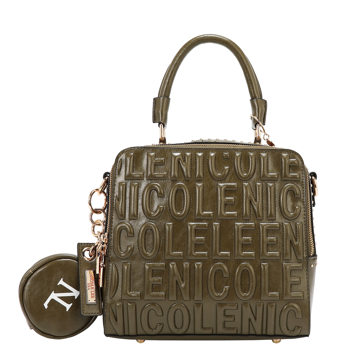 EMBOSSED LOGO SQUARE HANDBAG