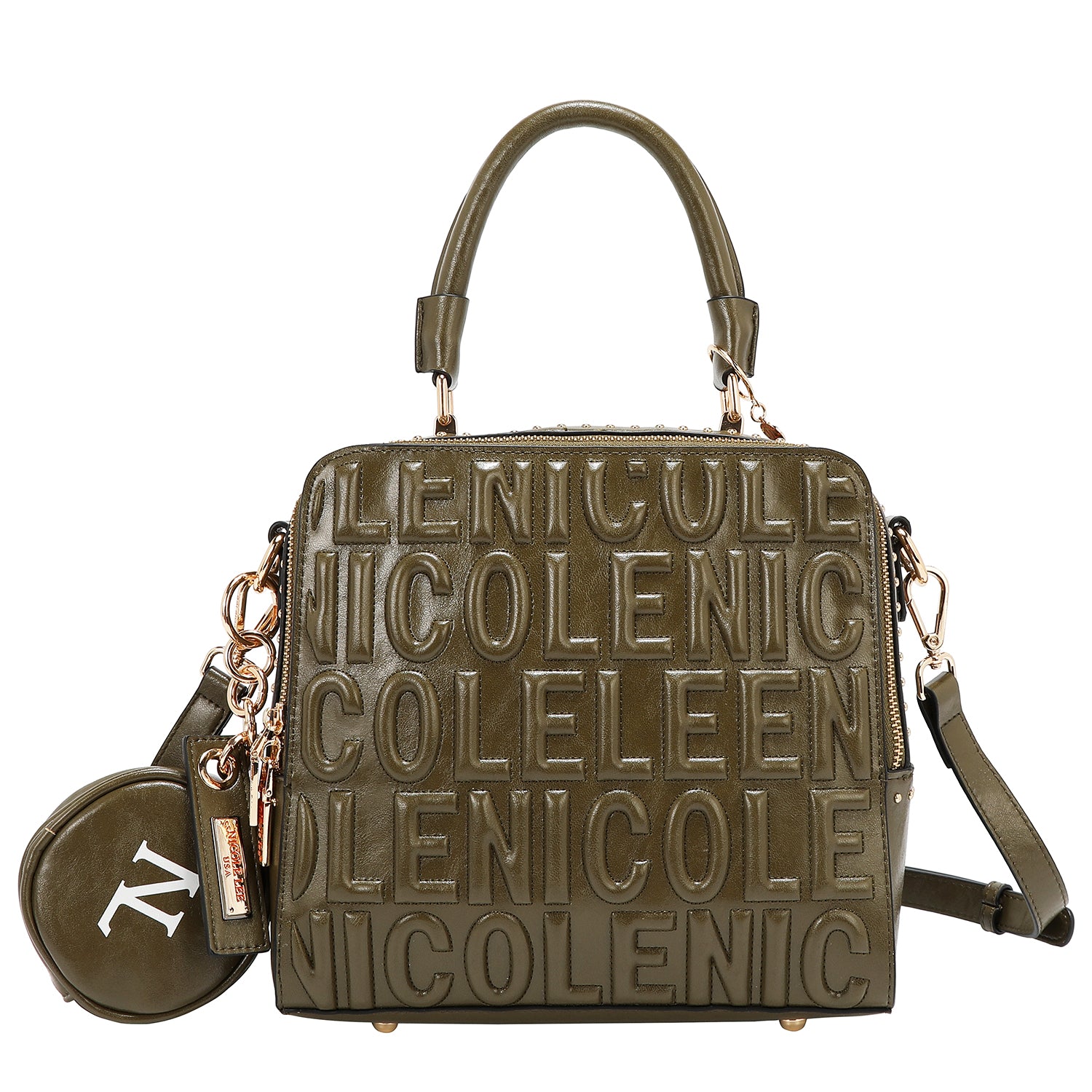 EMBOSSED LOGO SQUARE HANDBAG