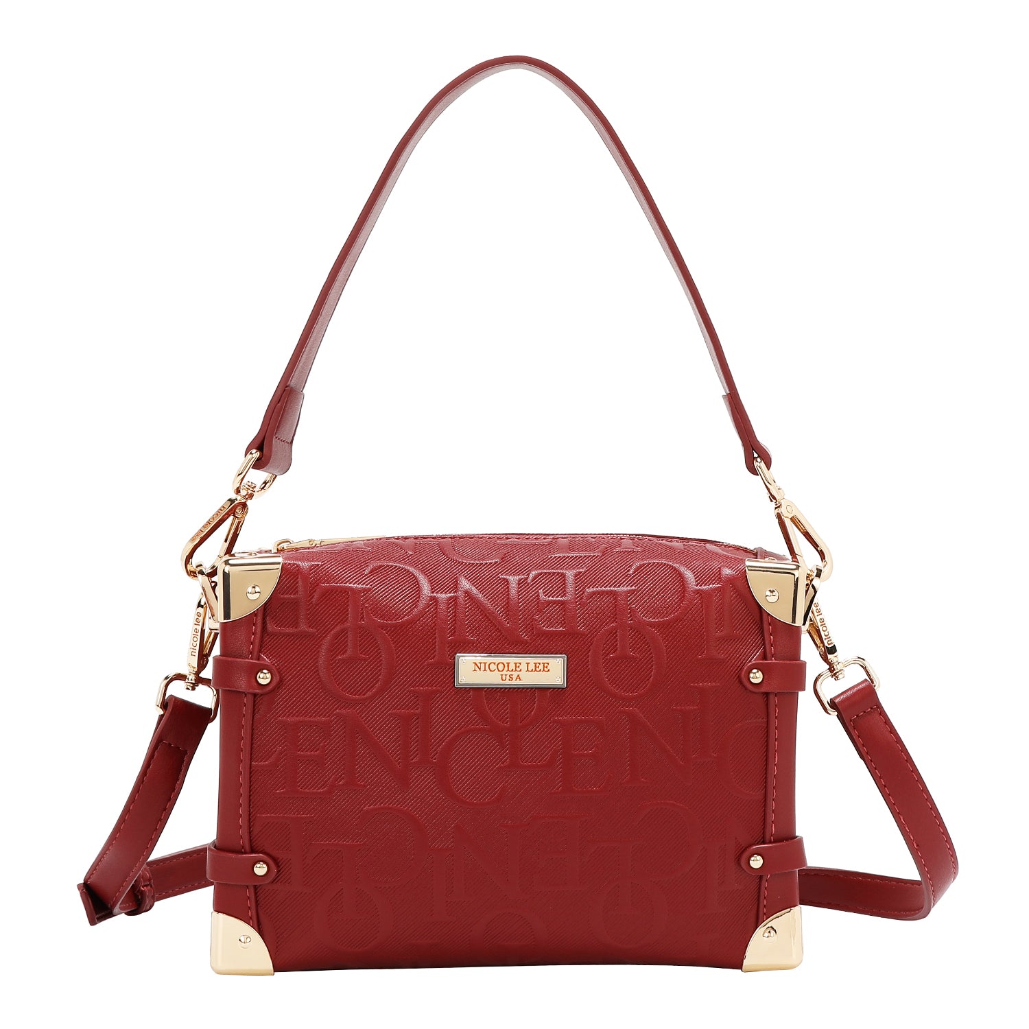 EMBOSSED ELEGANCE SQUARE SHOULDER BAG