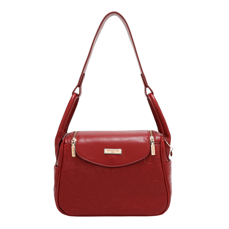 EMBOSSED ELEGANCE SHOULDER BAG