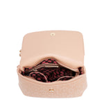 EMBOSSED ELEGANCE CONVERTIBLE FLAP BACKPACK / SHOULDER BAG