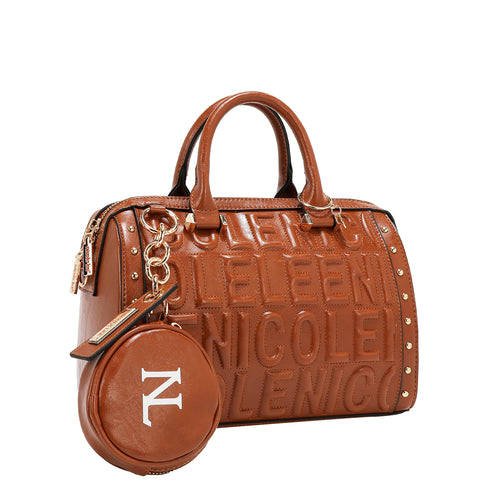 EMBOSSED LOGO BOSTON BAG