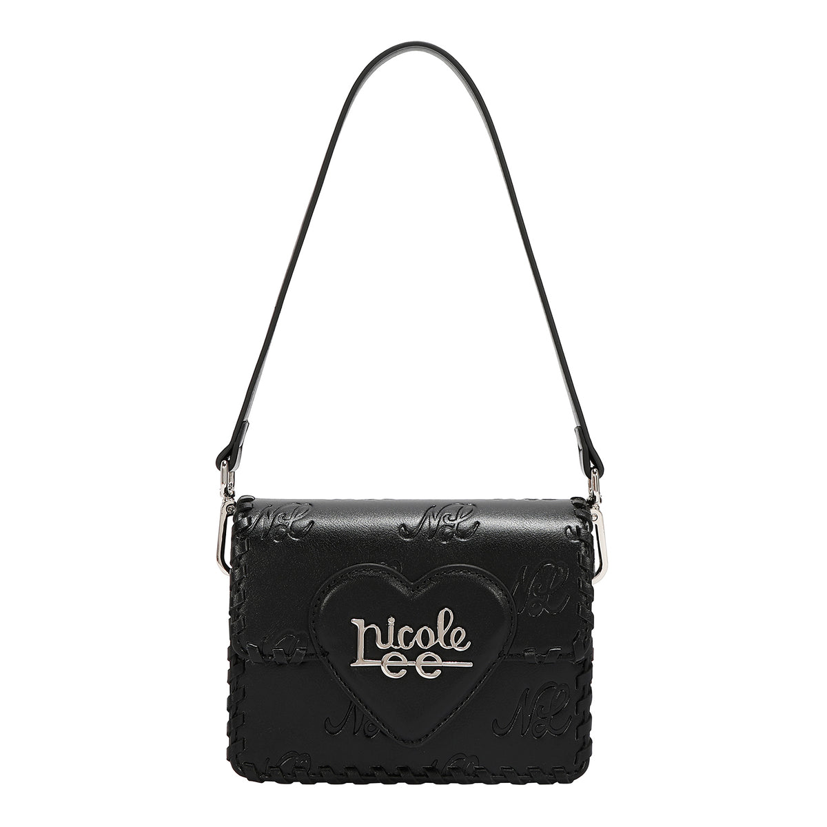 EMBOSSED NL CURVE SMALL SHOULDER BAG