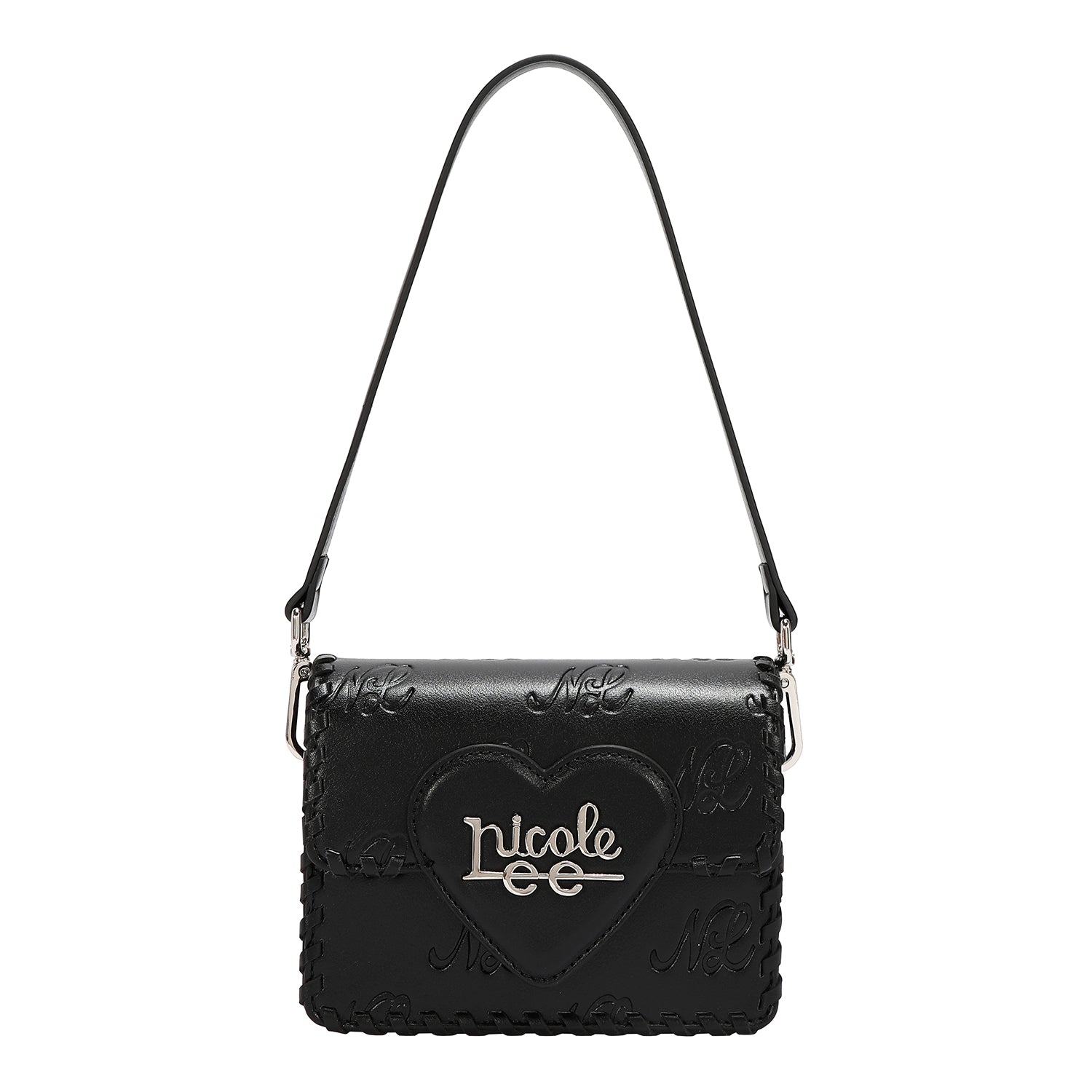 EMBOSSED NL CURVE SMALL SHOULDER BAG