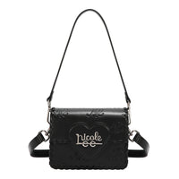 EMBOSSED NL CURVE SMALL SHOULDER BAG