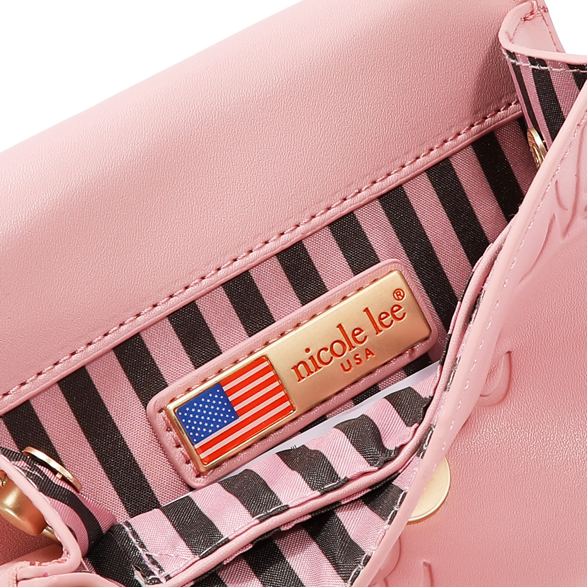 EMBOSSED NL CURVE SMALL SHOULDER BAG