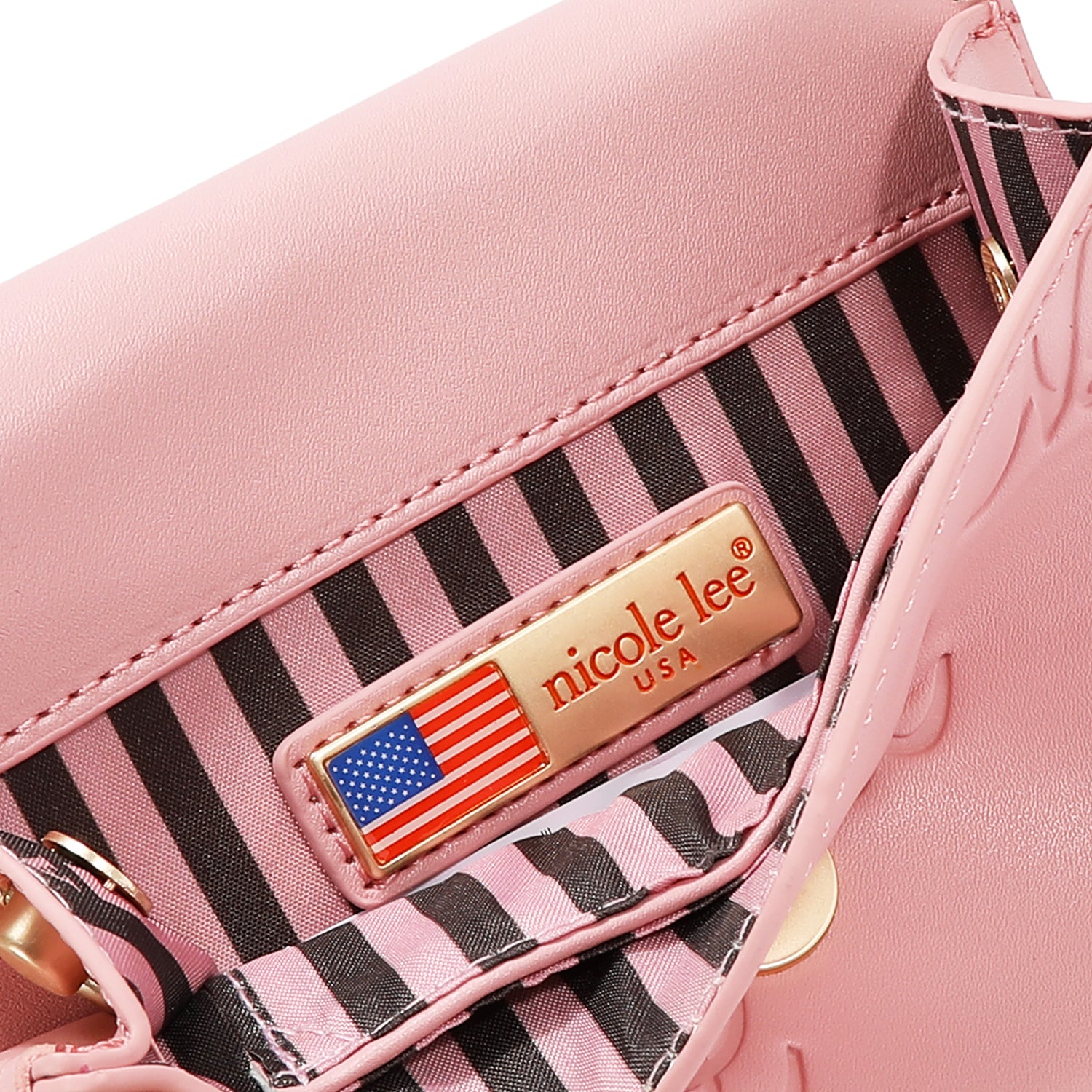 EMBOSSED NL CURVE SMALL SHOULDER BAG