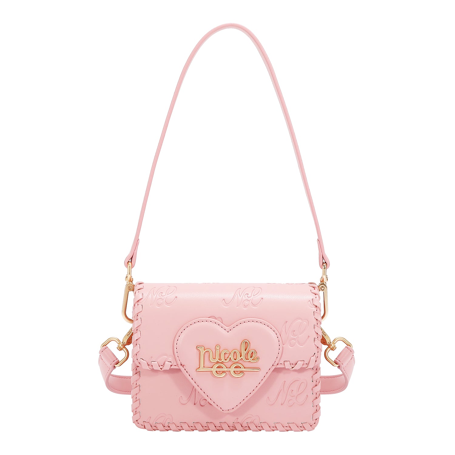 EMBOSSED NL CURVE SMALL SHOULDER BAG